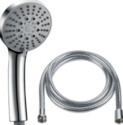ADORA® Brusehoveder & -Slanger|håndbruser 6-spray Ø100 mm inkl. slange Krom