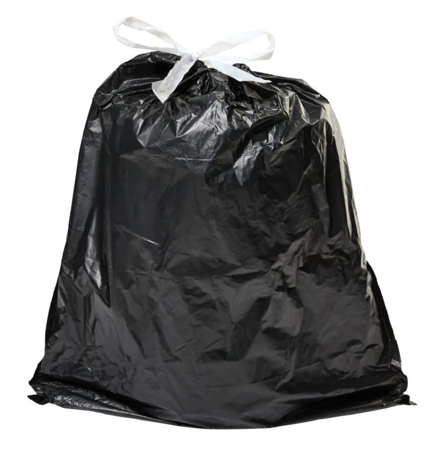 Husholdningsartikler|Affaldsposer m/snøreluk 30 liter - 15 stk. Sort