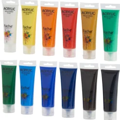 Fache Hobbymaling|Akrylfarver 12 stk. á 75 ml