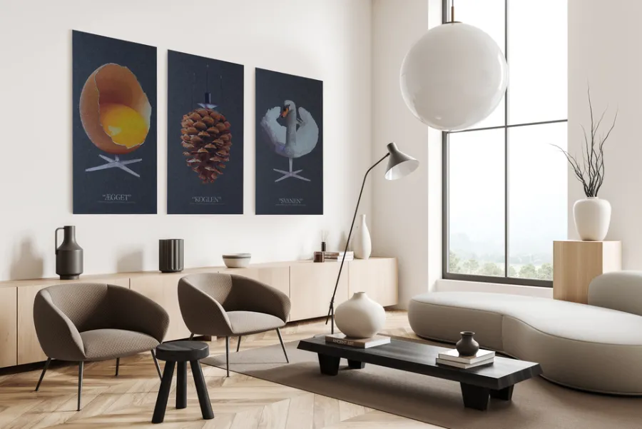 FibroTech Akustikpaneler & Tilbehør|Akustikbillede Art-Acoustic svanen 60 x 120 cm - mørk grå