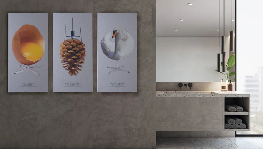 FibroTech Akustikpaneler & Tilbehør|Akustikbillede Art-Acoustic koglen 60 x 120 cm - lys grå