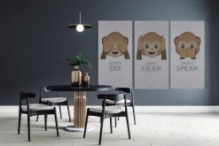 FibroTech Akustikpaneler & Tilbehør|Akustikbillede Art-Acoustic hear 60 x 120 cm - lys grå