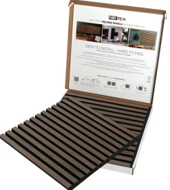 FibroTech Akustikpaneler & Tilbehør|Akustikpanel Square 22 × 520 × 520 mm 2-pk. Walnut