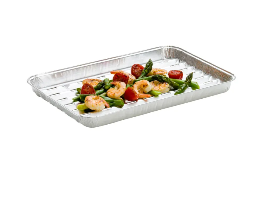 Grillexpert® Grilltilbehør|Alubakke med huller 34,2 x 22,8 cm 5 stk. -