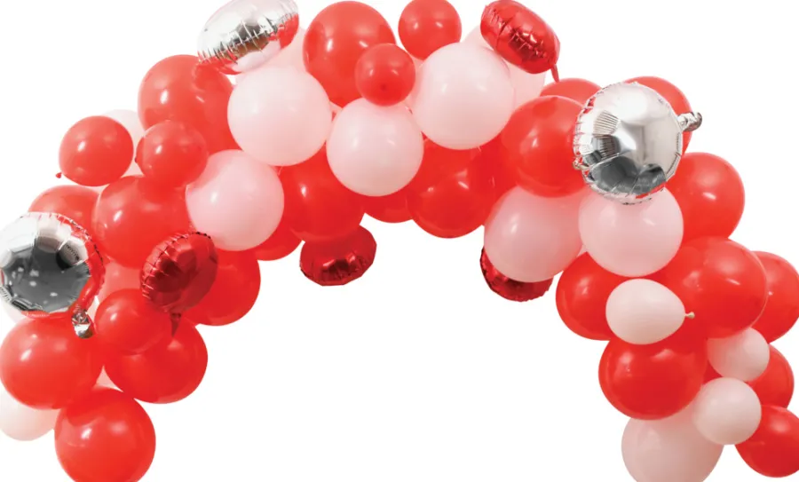 Pynt & Festudstyr|Ballonbue sæt med 70 balloner mix rød & hvid