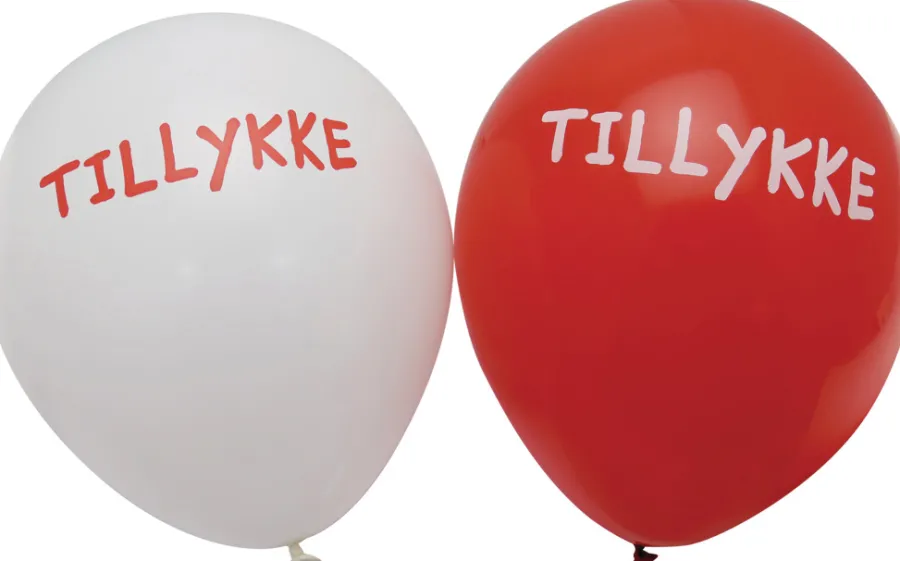 Pynt & Festudstyr|Balloner 6 stk. m/tillykke print