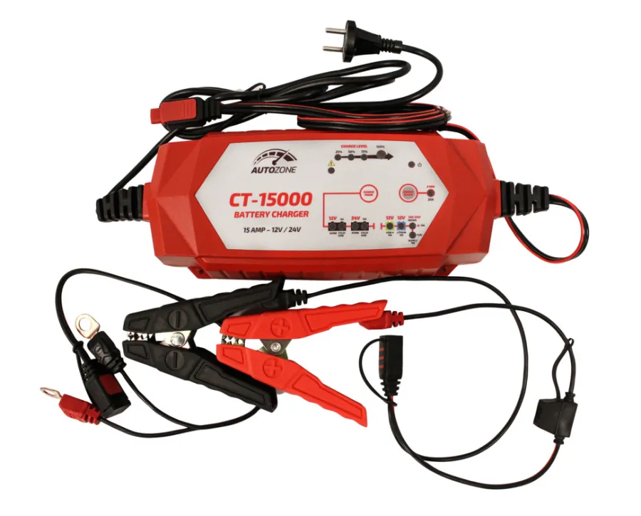 AutoZone® Autobatterier, El-Ladere & Ladekabler|Batterilader 7,5-15 A/12-24 V -