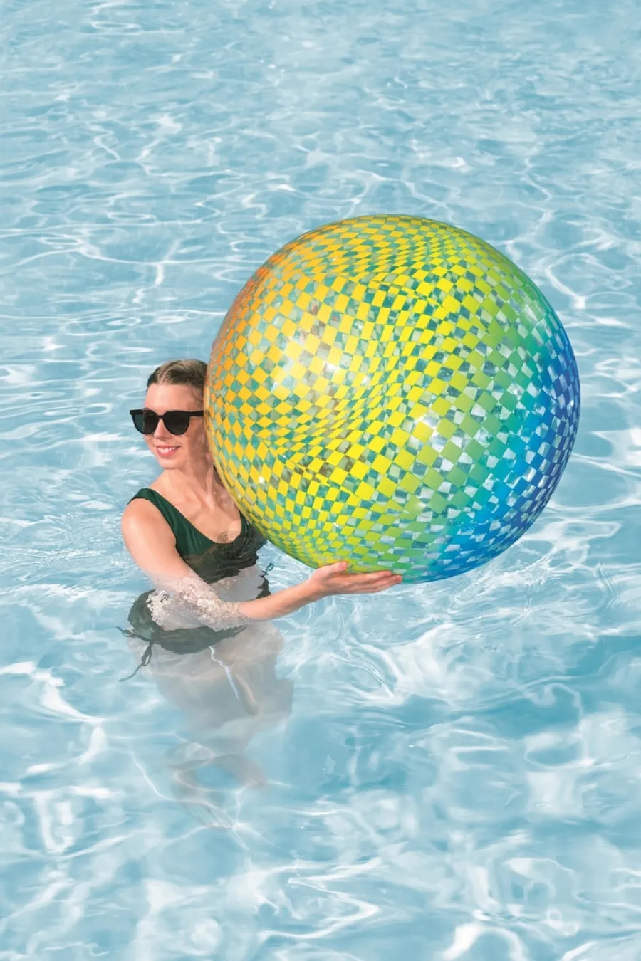 Bestway Strand- & Badelegetøj|Badedyr & Vandleg|Colorsphere strandbold Ø107 cm Transparent med flerfarvet mønster