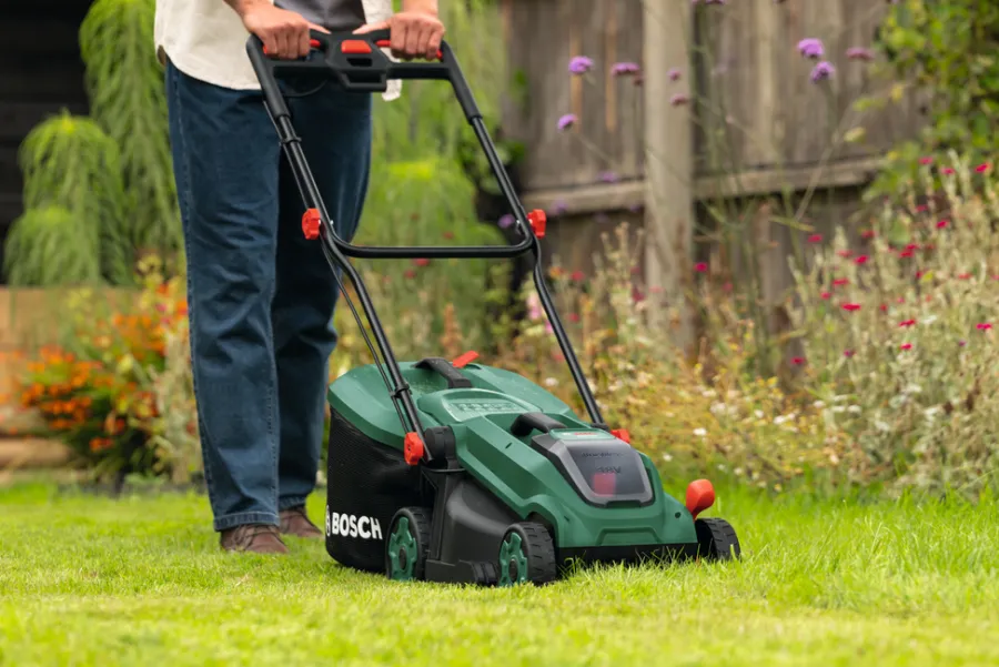 Bosch Plæneklippere|Akku Rotak 3-i-1-plæneklipper 18 V 5,0 Ah