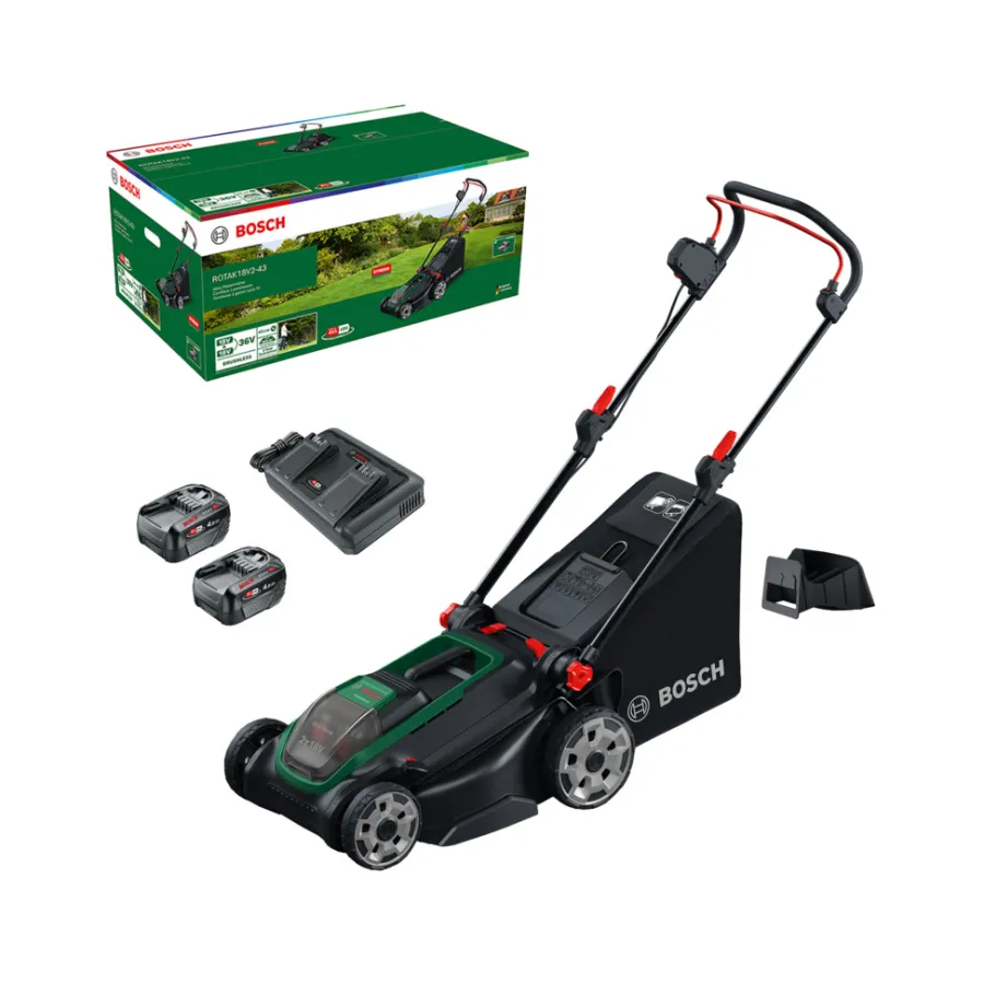 Bosch Plæneklippere|Rotak 18V-43 akku plæneklipper