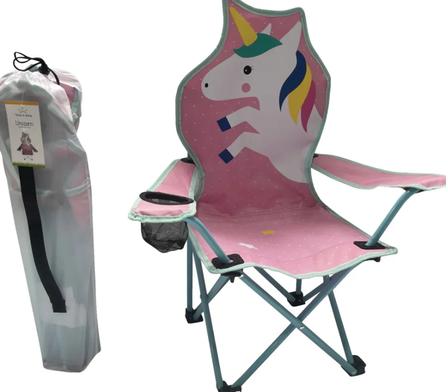 Sunlife® Sæsonafslutning|Telte & Campingmøbler|Børnecampingstol enhjørning 35 x 35 x 62 cm -