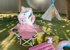 Sunlife® Sæsonafslutning|Telte & Campingmøbler|Børnecampingstol enhjørning 35 x 35 x 62 cm -