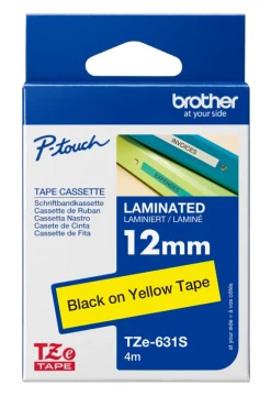 Brother Husholdningsartikler|TZe-631S-tape 12 mm x 4 meter sort/gul