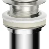 Reservedele Til Håndvaske|Bundventil pop-up 1 1/4" Ø66 mm børstet stål
