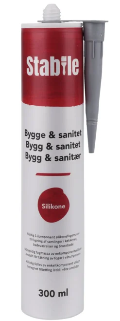 Stabile® Silikone|Bygge & Sanitet silikonefugemasse 300 ml - Grå
