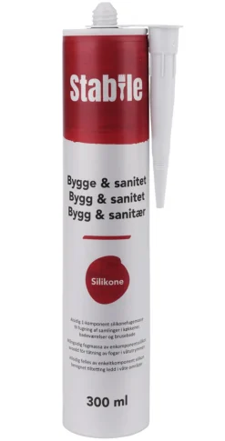 Stabile® Silikone|Bygge & Sanitet silikonefugemasse 300 ml - Hvid