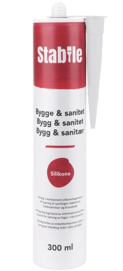 Stabile® Silikone|Bygge & Sanitet silikonefugemasse 300 ml - Klar