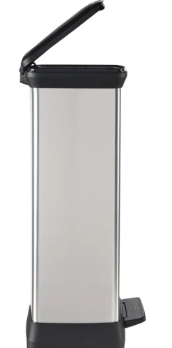 Curver Skraldespande|Affaldssortering|pedalspand sølv 50 liter Metalfinish