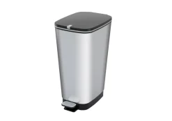 Curver Skraldespande|Affaldssortering|pedalspand sølv 45 liter Metalfinish
