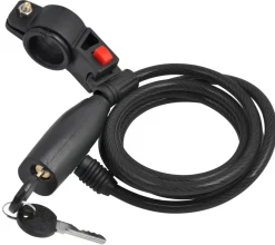 BikeZone® Kæde- Og Cykellåse|Cykellås spiralwire 150 cm - Sort