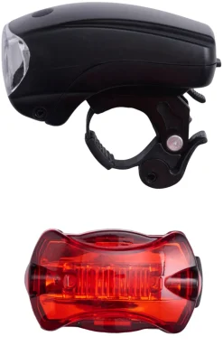 BikeZone® Cykellygter|Cykellygtesæt med 5 LED - Sort med gummi-coating