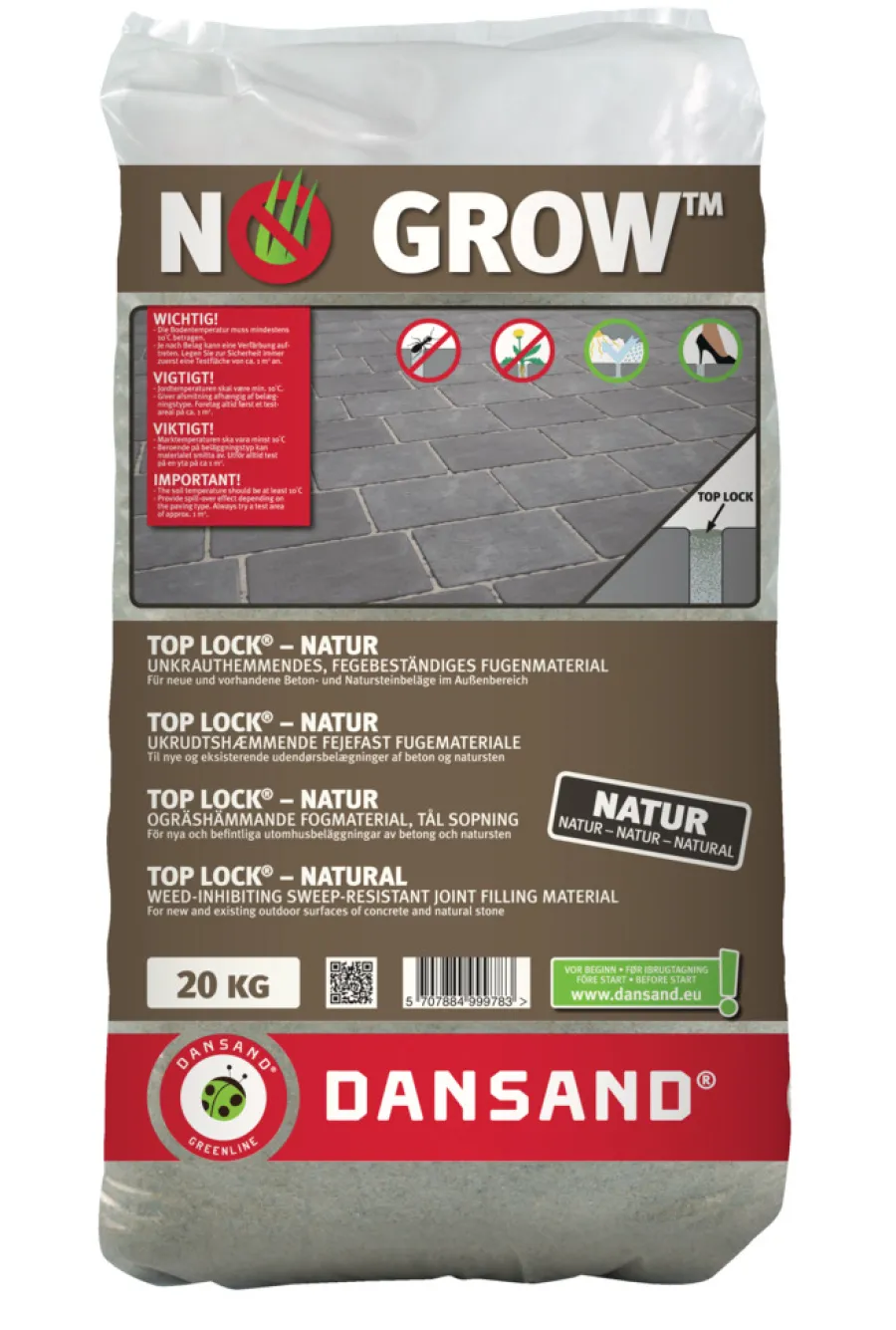Dansand Sand & Grus|Top Lock fugesand - 20 kg Natur