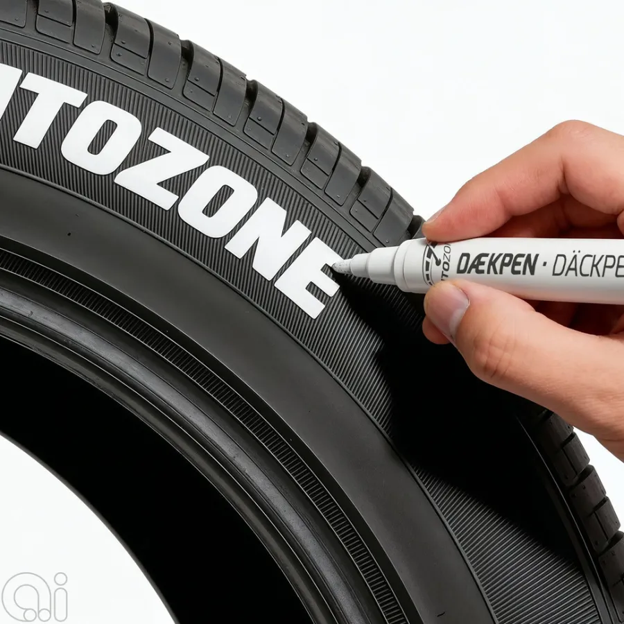 AutoZone® Biltilbehør|Dækpen - Hvid