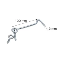 HOME it Dør- & Vinduesbeslag|Dørkrog 120 mm elforzinket 2 stk.