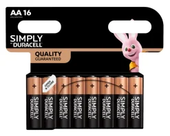 Duracell Batterier|Simply AA alkaline batterier 16-pk.