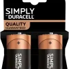 Duracell Batterier|Simply D alkaline batterier 2-pk.
