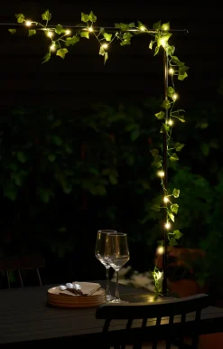 Garden® Sæsonafslutning|Dekorativ Belysning - Udendørs|Efeuguirlande med 20 LED-pærer -