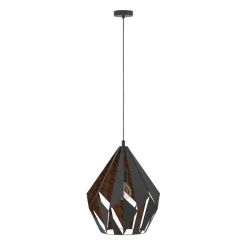 Eglo Loftlamper|Carlton pendel sort/kobberfinish Ø38,5 cm