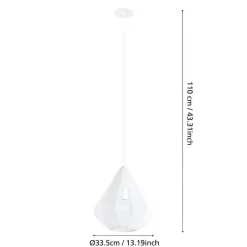 Eglo Loftlamper|Dolwen pendel Ø33,5 cm Hvid