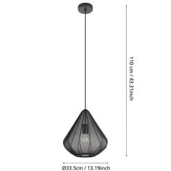 Eglo Loftlamper|Dolwen pendel Ø33,5 cm Sort
