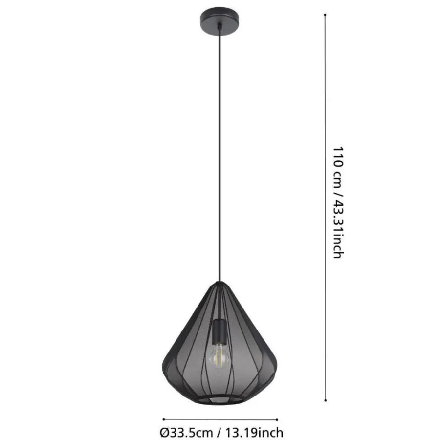 Eglo Loftlamper|Dolwen pendel Ø33,5 cm Sort