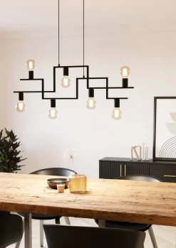 Eglo Loftlamper|Fembard langbordspendel sort
