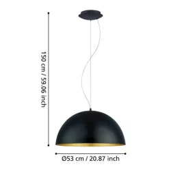 Eglo Loftlamper|Gaetano 1 pendel Ø53 cm Sort/guld