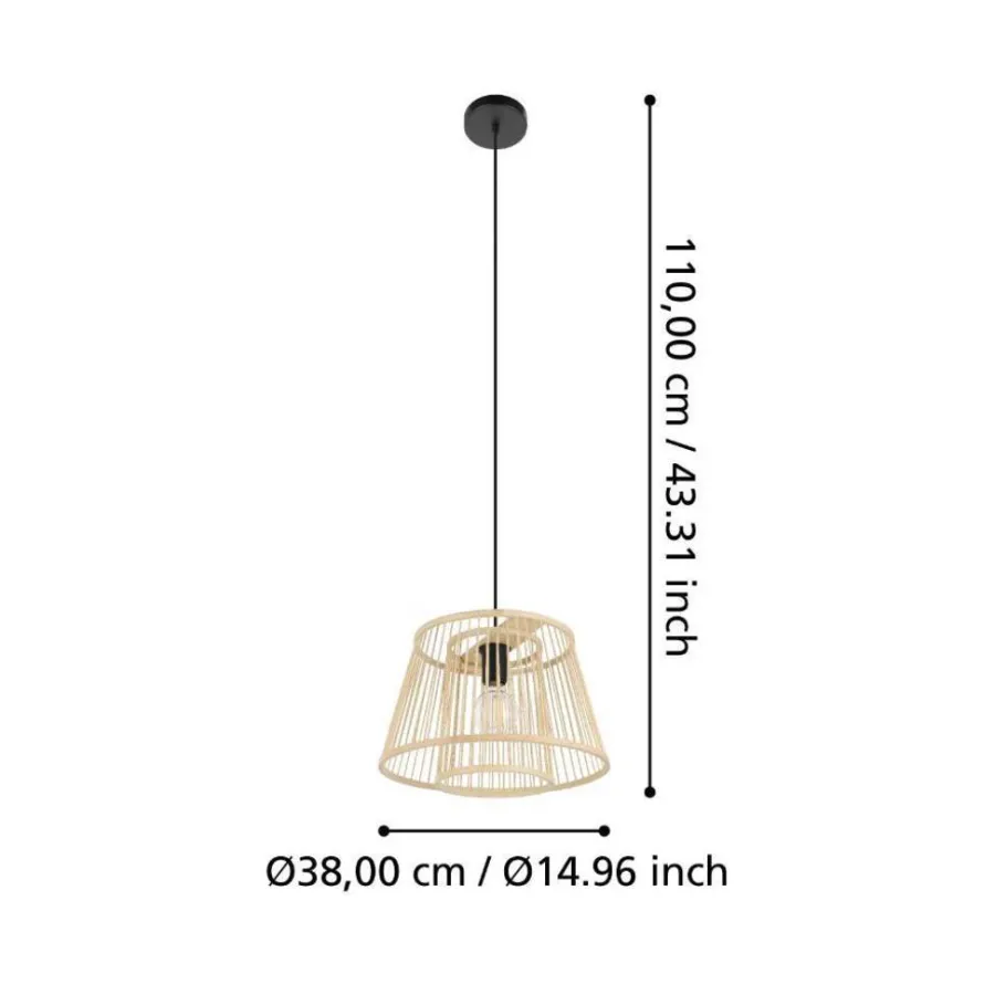 Eglo Loftlamper|Hykeham pendel Ø38 cm Natur
