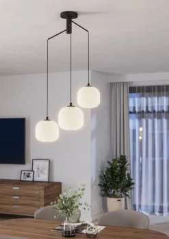 Eglo Loftlamper|Mantunalle klyngependel Opal/hvid