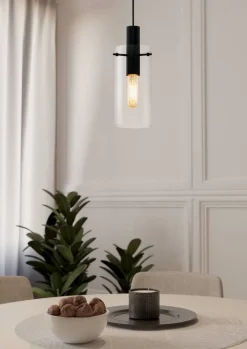 Eglo Loftlamper|Montefino pendel sort/klar Ø11 cm