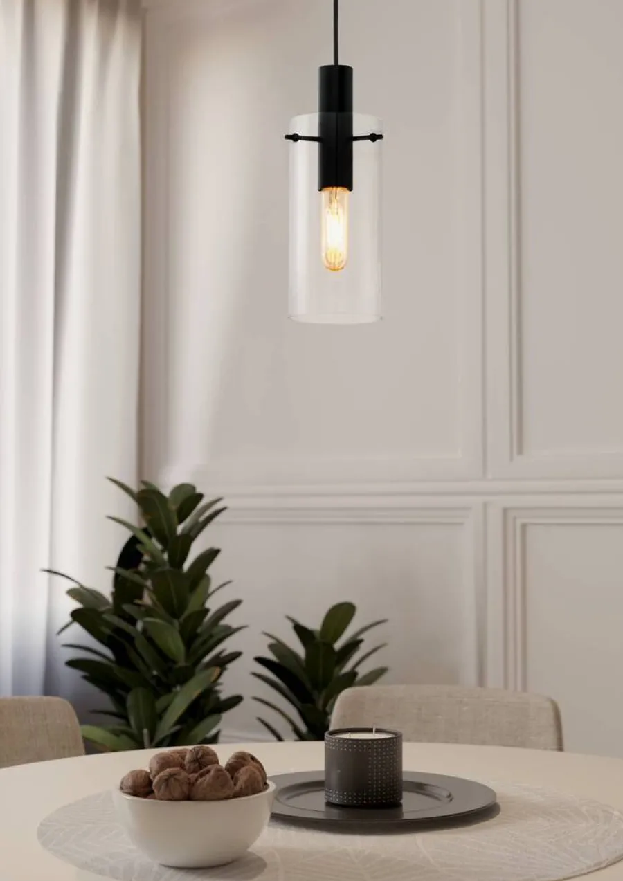 Eglo Loftlamper|Montefino pendel sort/klar Ø11 cm