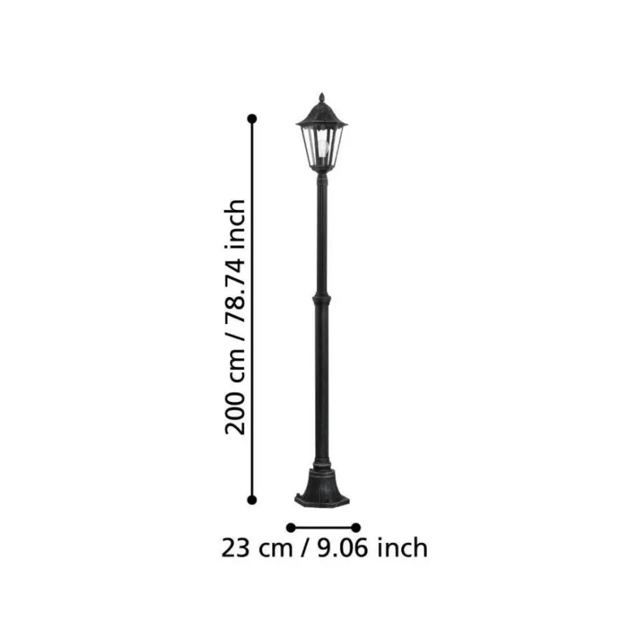 Eglo Udendørslamper|Navedo standerlampe sort/sølv 200 cm Sort og sølv