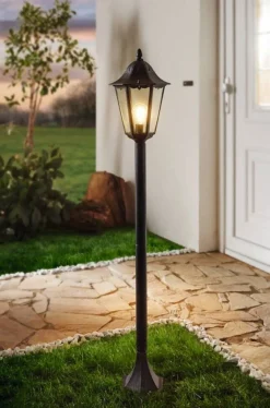 Eglo Udendørslamper|Navedo standerlampe sort/sølv 120 cm Sort og sølv