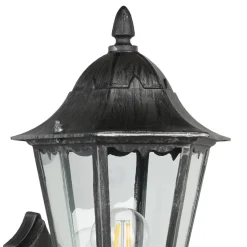 Eglo Udendørslamper|Navedo væglampe m/sensor sort/sølv 47,5 cm Sort og sølv