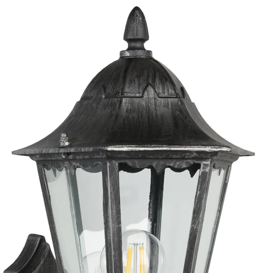 Eglo Udendørslamper|Navedo væglampe m/sensor sort/sølv 47,5 cm Sort og sølv