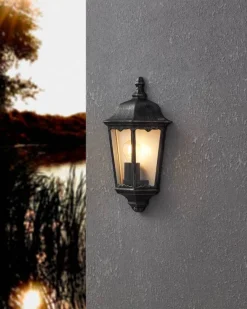 Eglo Udendørslamper|Navedo væglampe sort/sølv 43 cm Sort og sølv