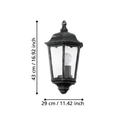 Eglo Udendørslamper|Navedo væglampe sort/sølv 43 cm Sort og sølv