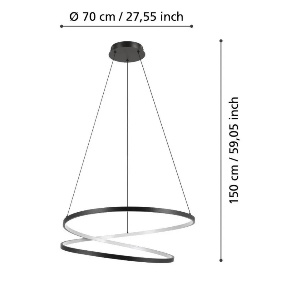 Eglo Loftlamper|Ruotale pendel Ø70 cm Sort