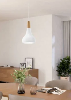 Eglo Loftlamper|Sabinar pendel Ø18 cm Hvid/brun