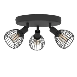 Eglo Loftlamper|Sonnino rondel spotlampe sort Ø25 cm